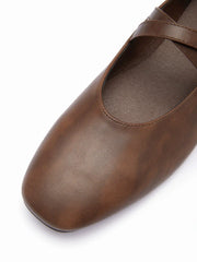 FAUX LEATHER BUCKLE  MARY JANE FLATS