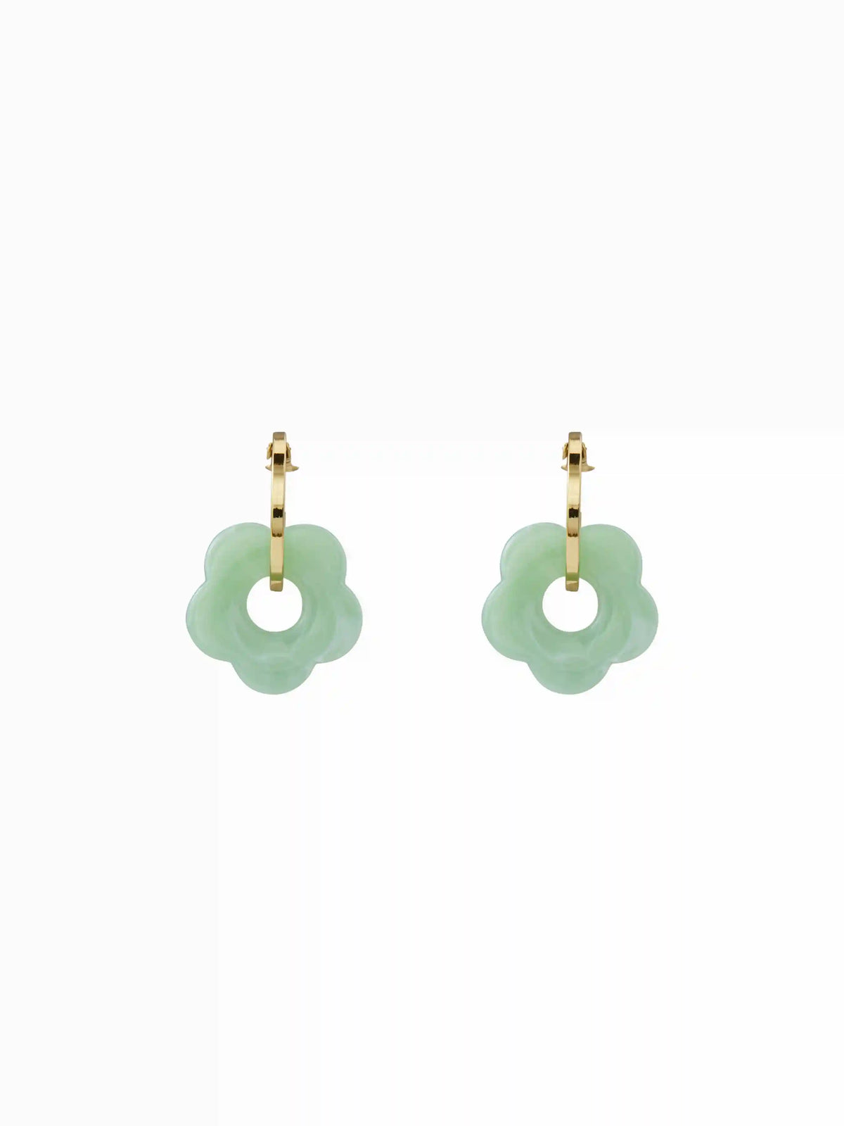 FLOWER DROP HOOP EARRINGS