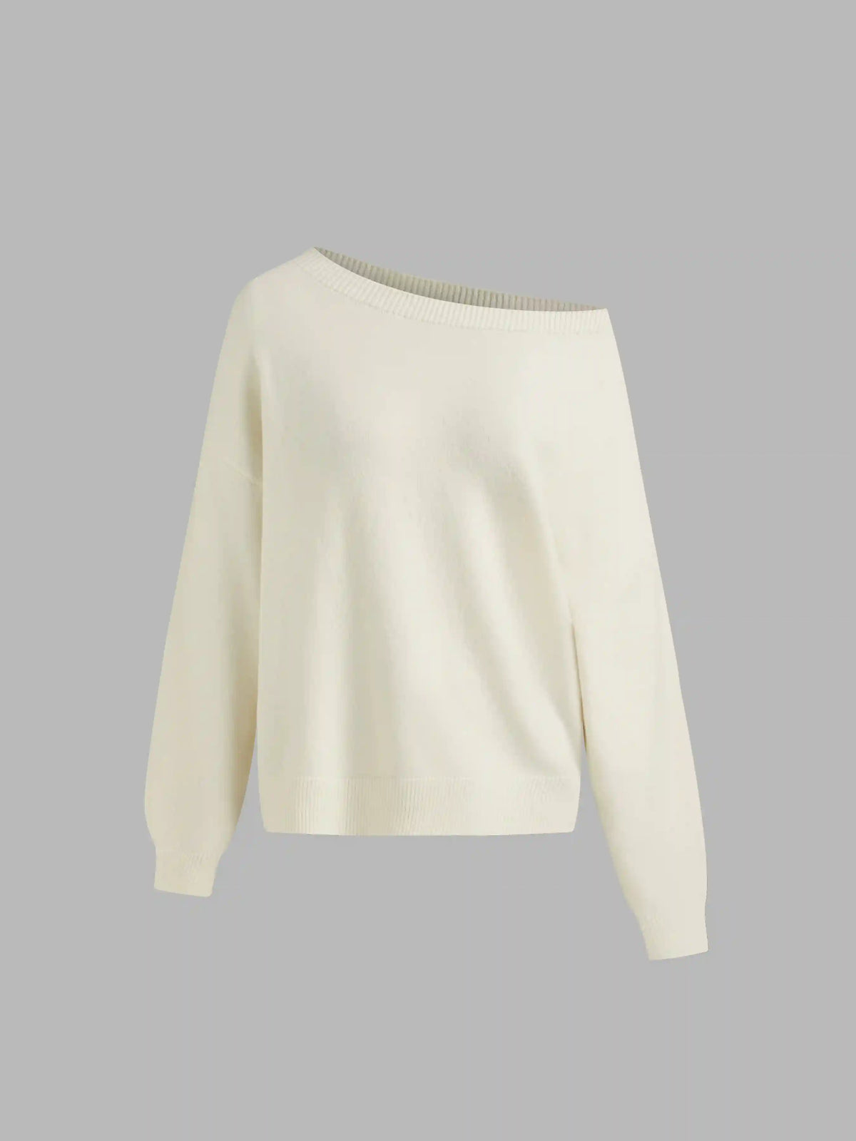 Knit Asymmetrical Neck Oversized Sweater