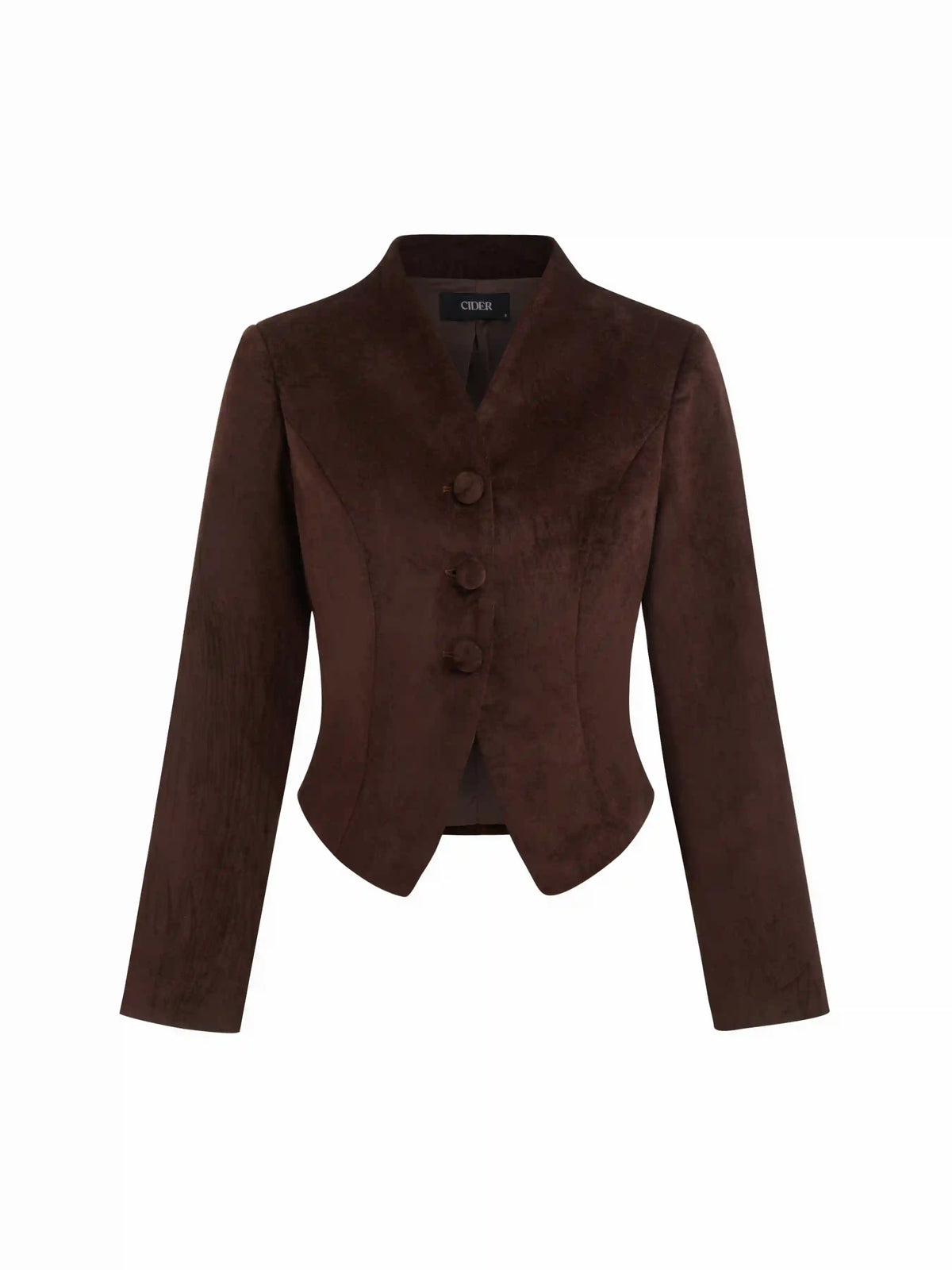 Velvet V-neck Split Button Jacket