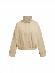 Cotton High Neck Zip Through Windbreaker