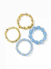 4PCS RESIN BEADED BRACELET SET