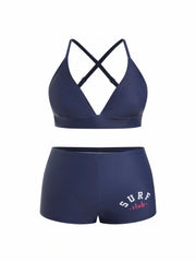 High Stretch V-neck Criss Cross  Bikini Set Curve & Plus