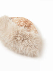 DEER PRINT FUZZY BUCKET HAT