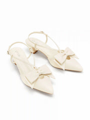 BOWKNOT SLINGBACK CHUNKY HEELS