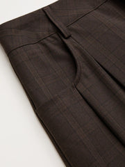 Plaid Low Rise Wide Leg Trousers