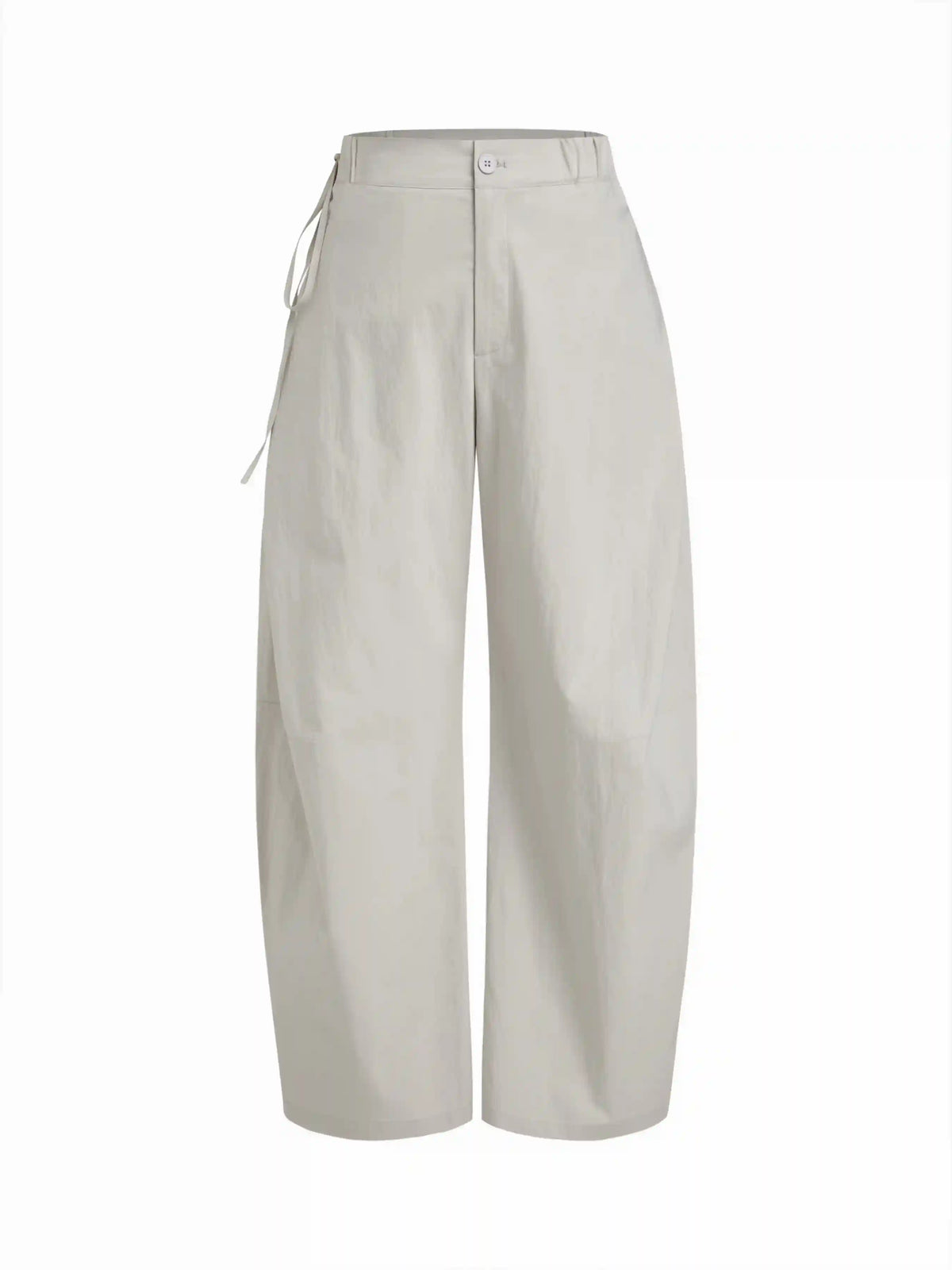 Cotton-blend Low Rise Tie Side Barrel-leg Trousers