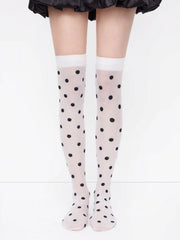 POLKA DOT OVER THE KNEE SOCKS