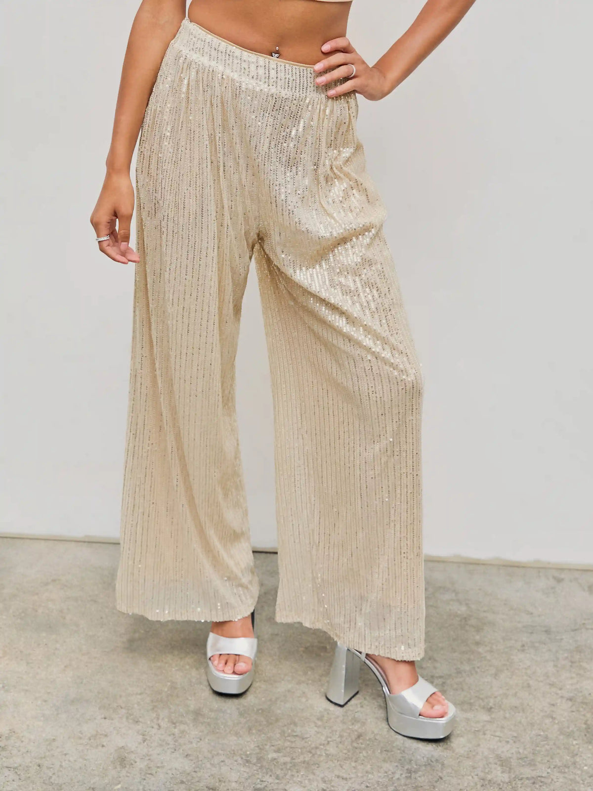 Sequined Pull-On Pant