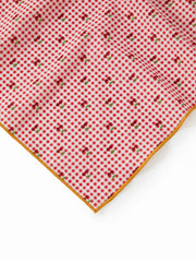 CHERRY GINGHAM SQUARE HEADSCARF