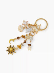 STARFISH & SHELL & SUN & MOON & STONE KEYCHAIN