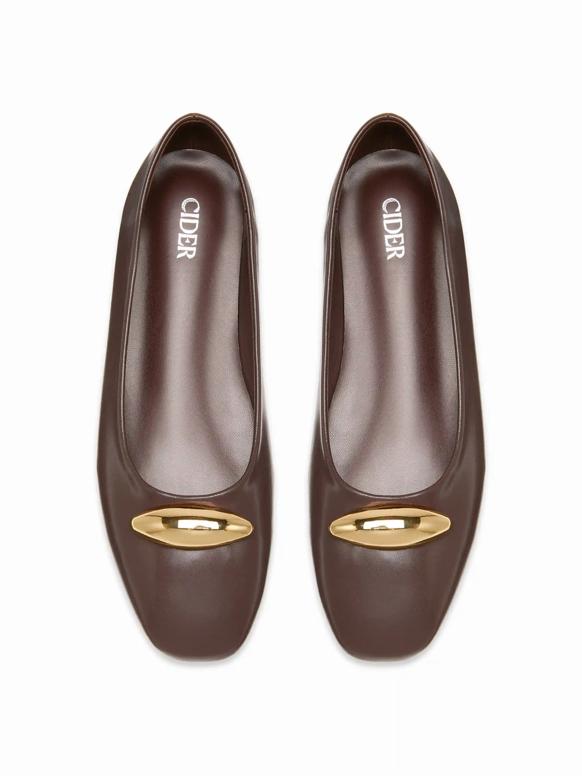 METAL DECOR SQUARE TOE FLATS