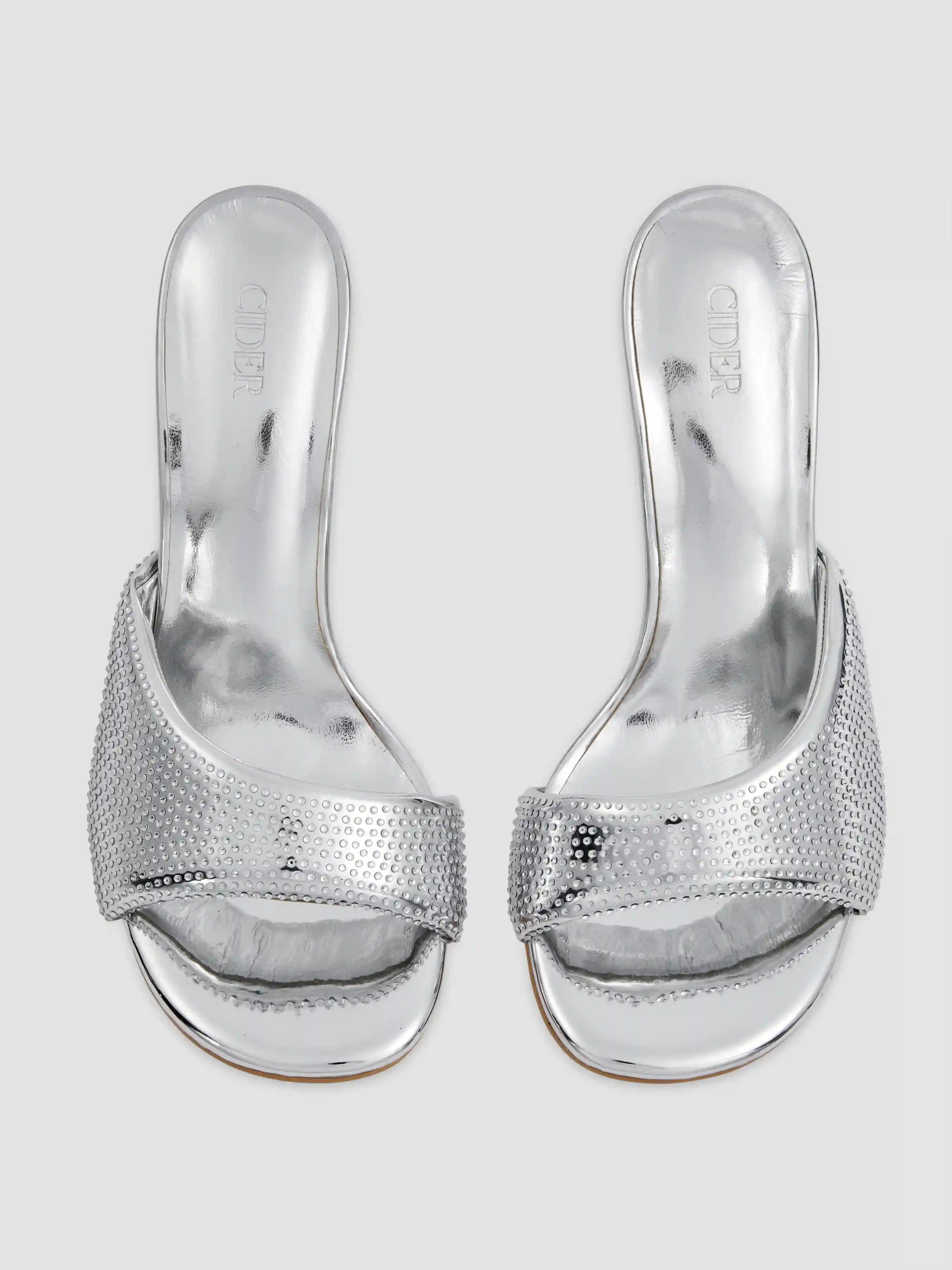 RHINESTONE DECOR HEELS
