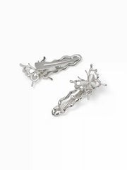2PCS BUTTERFLY LIQUID METALLIC HAIR CLIPS
