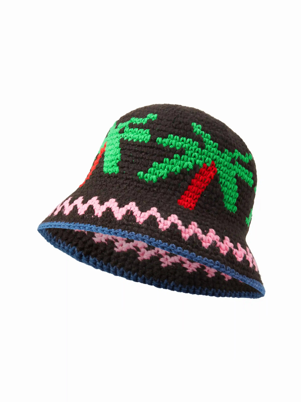 COCONUT TREE KNITTED BUCKET HAT