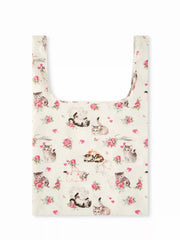 CAT & FLORAL GRAPHIC CARRYING BAG