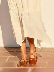STUDDED ADJUSTABLE STRAP SLINGBACK FLATS