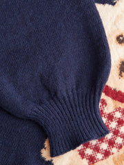 Knit Asymmetrical Neck Puppy Pattern Top