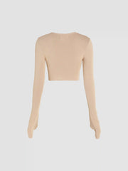 Solid Bodycon Knitted Crop Top
