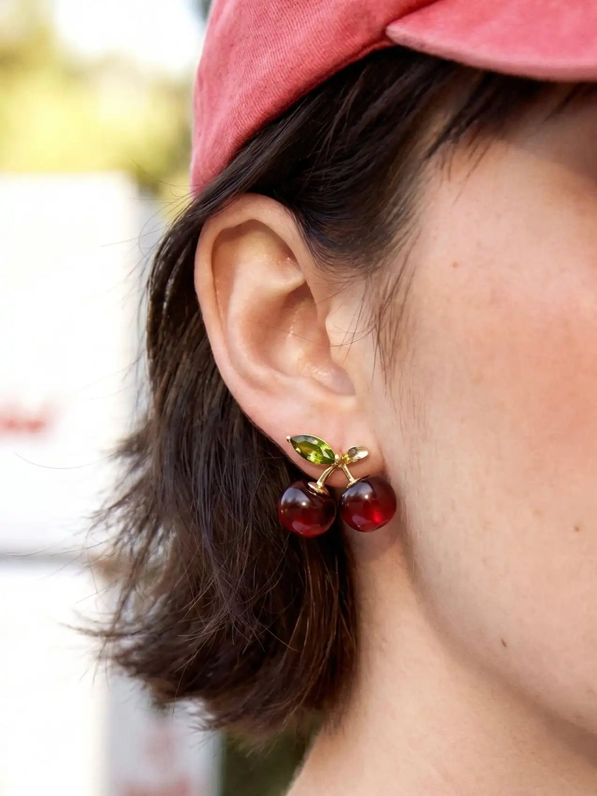 CHERRY STUD EARRINGS