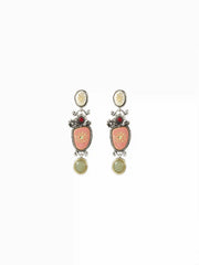 FLORAL GEOMETRIC DROP EARRINGS