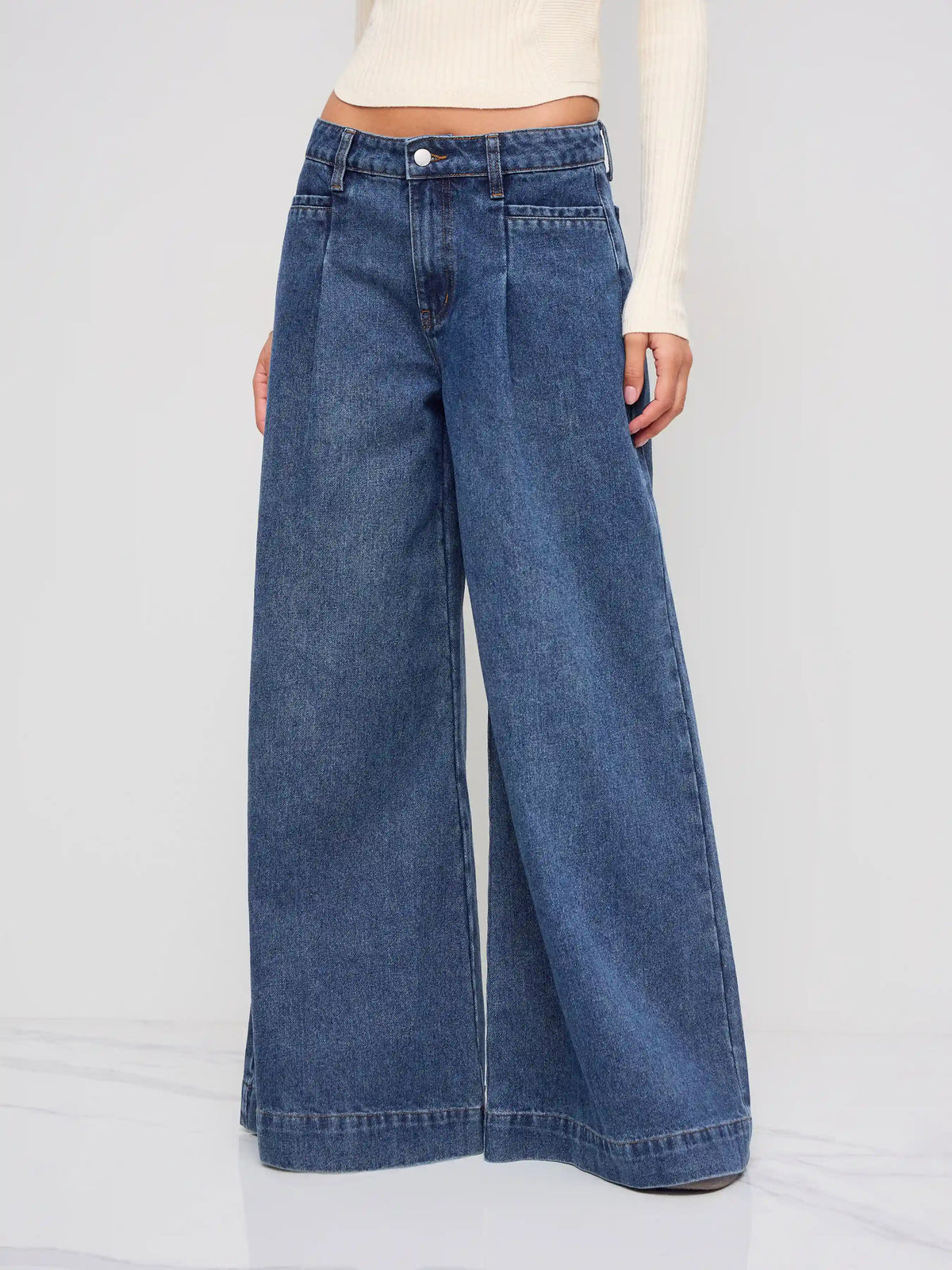 Cider Denim Low Rise Pocket Baggy Jeans