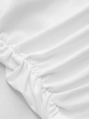 Cotton-blend V-neck Ruched Tank Top