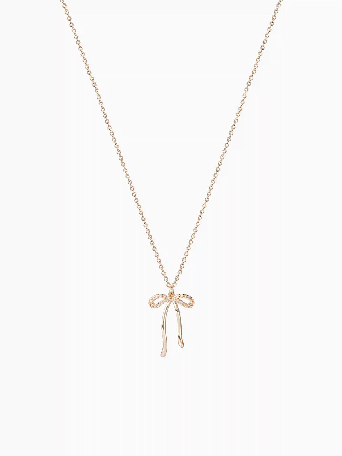 RHINESTONE DECOR BOWKNOT PENDANT NECKLACE