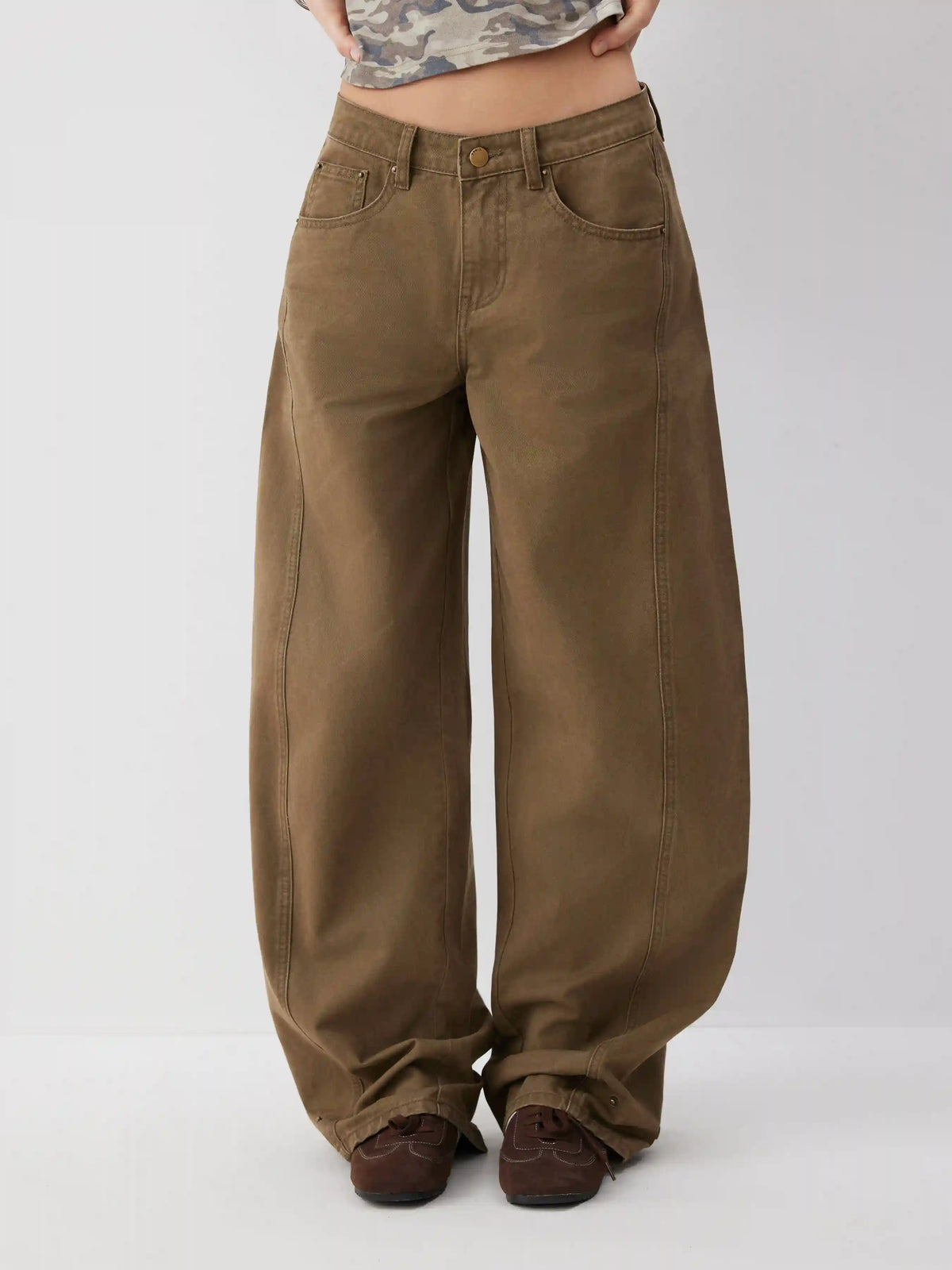Cider Denim Low Rise Barrel-leg Jeans