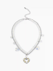 Crystal Heart Decor Beads Necklaces