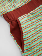 Cotton-blend Stripe Knotted Contrasting Binding Bandeau Romper