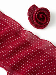 FLOWER DECOR POLKA DOT SILK SCARF