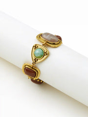 GEOMETRIC GEMSTONE CHAIN BRACELET