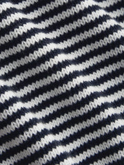 Knit Striped Knotted Mid Rise Shorts