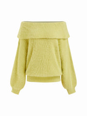 Knit Off-shoulder Long Sleeve Top