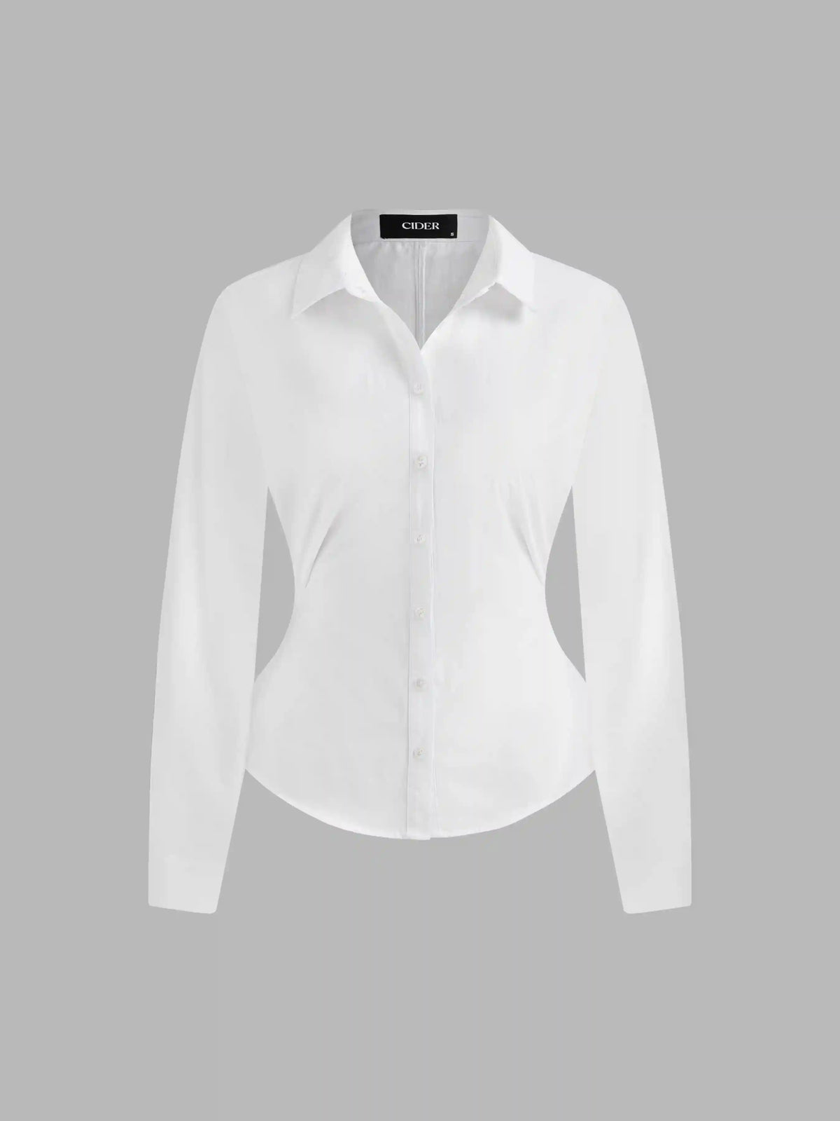 Collar Solid Button Long Sleeve Blouse