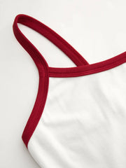 Cherry Graphic Contrasting Binding Cami Top