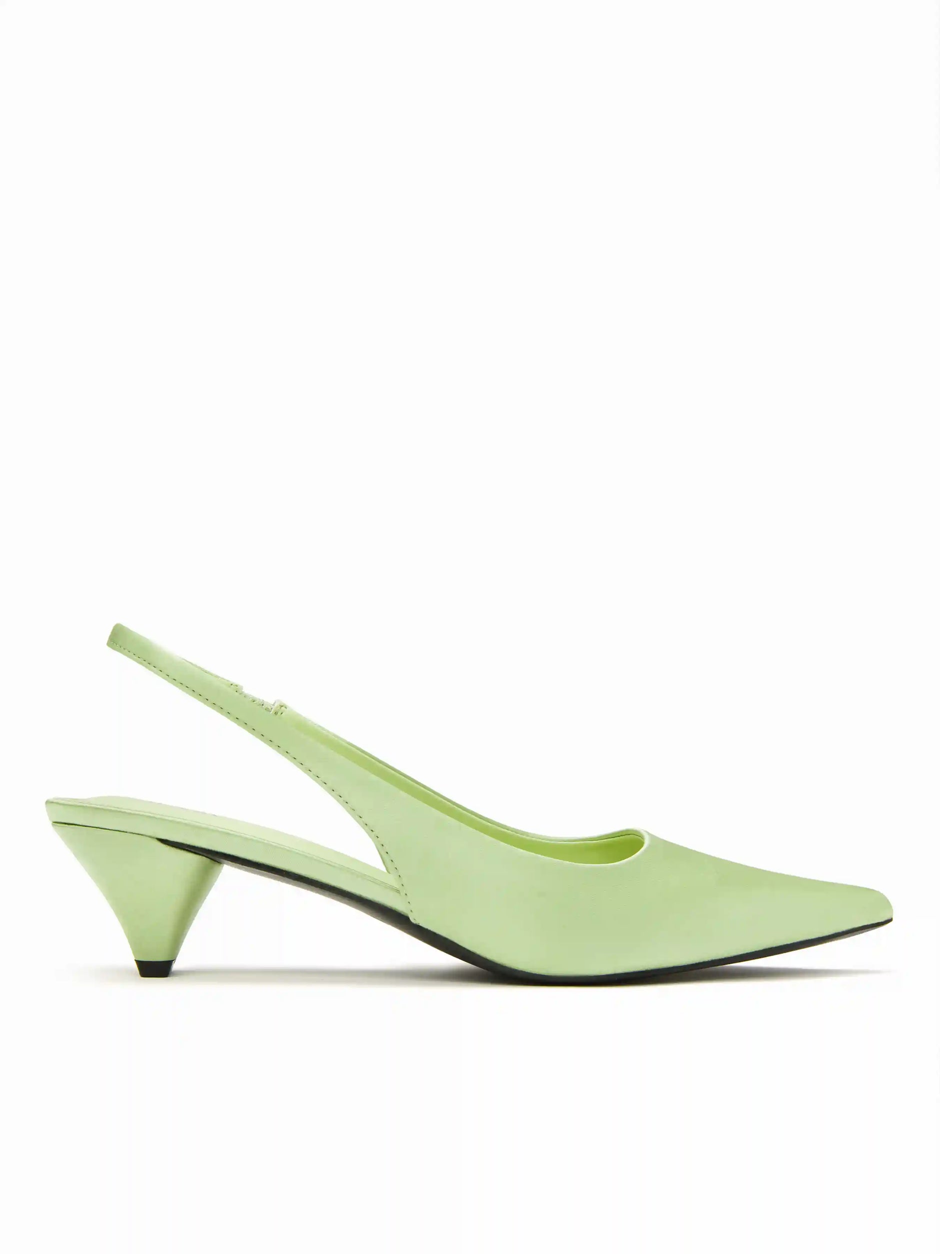POINTED-TOE SLINGBACK KITTEN HEELS