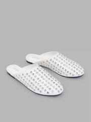 RHINESTONE MULE FLATS