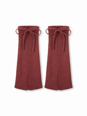 LACE-UP KNITTED LEG WARMERS