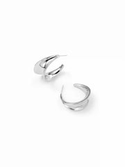 STAINLESS STEEL C-SHAPE HOOP EARRINGS