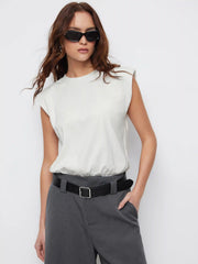 Cotton-blend Round Neckline Bodysuit