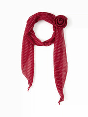 FLOWER DECOR POLKA DOT SILK SCARF