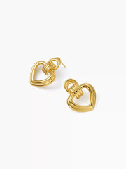 HEART & KNOT 18K GOLD PLATED STAINLESS STEEL STUD EARRING