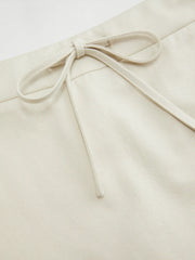 Low Rise Knotted A-Line Mini Skirt