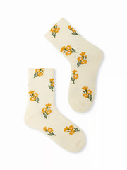 3 PAIRS FLORAL CREW SOCKS