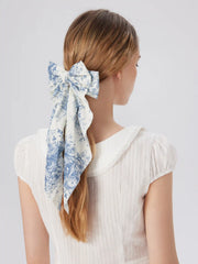 Toile de Jouy All-Over Print Bowknot Hair Clip