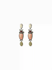 FLORAL GEOMETRIC DROP EARRINGS