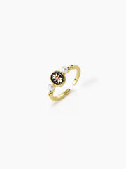 FAUX PEARL OVAL RING
