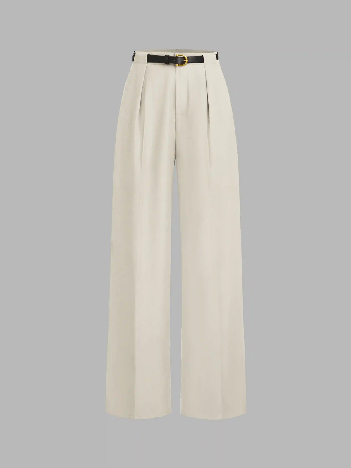 Belted Mid Rise Straight Leg Trouser